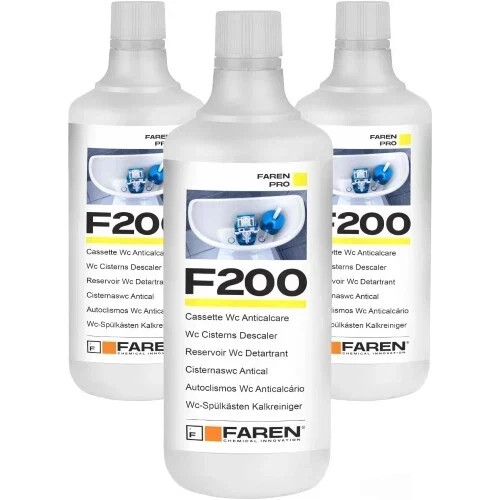 3x DISINCROSTANTE ANTICALCARE PER CASSETTE WC INCASSO ED ESTERNE F200 FAREN 1 LT