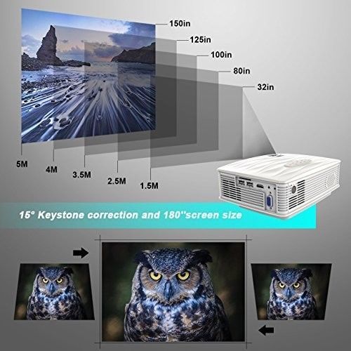 THZY 2200 Lumens Home Theater Projector Portable Support 1080P HDMI USB VGA TV