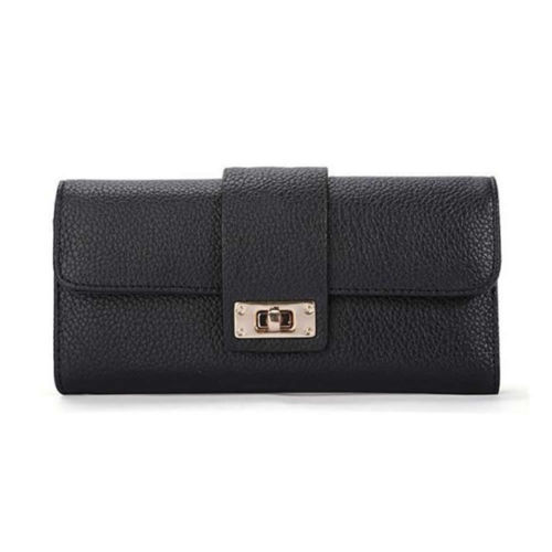 Black Leather Purses & Wallets for Women
