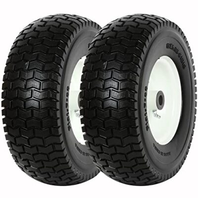 13x5.00-6 Flat Free Lawn Mower Tires with Rim, 3