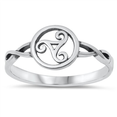 Celtic Trikele Band Ring 925 Sterling Silver Available Sizes 4 to 10 NEW