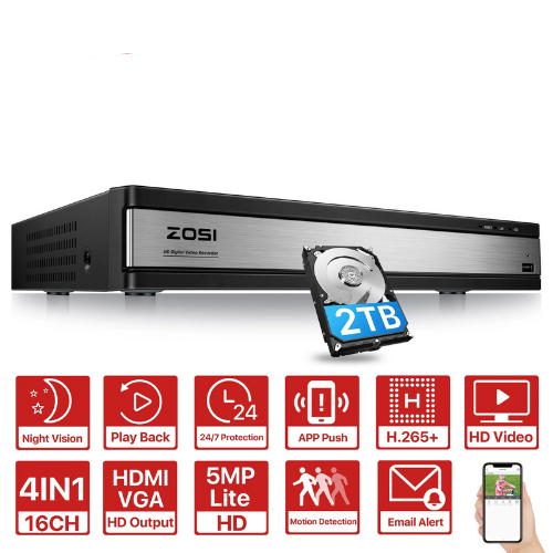 1080p System Cctv 16 Video With 2tb Hd
