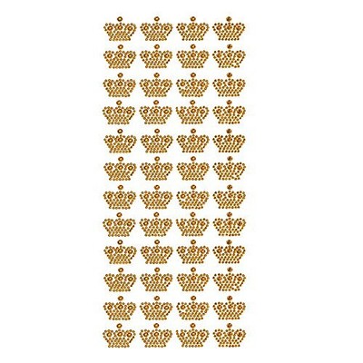 ESC04 Royal Crown Rhinestone Stickers, 3/4-inch, 48-count