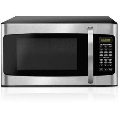 Digital Microwave Oven Stainless Steel Child Lock Countertop 1.1 cu...