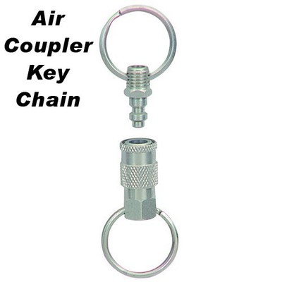 Small Scale 2 Pc Key Chain - Air Tool Fitting Coupler Quick Release Disconnect 