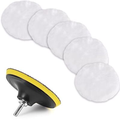 7 Pcs 3 Inch 80mm Wool Polishing Buffing Pad Car Polisher Buffer Drill Attach...