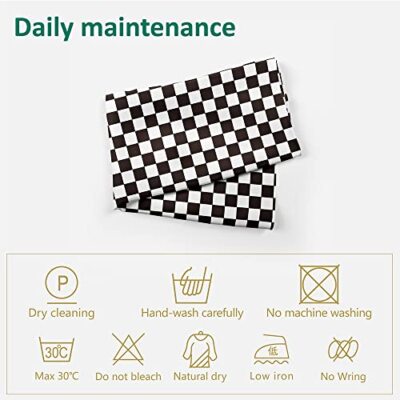 Checkered Flag Scarf Black and White Silk Scarf Square Small Handkerchief Pla...