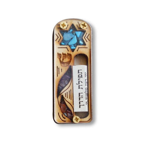 Mezouza De Voiture Bleu Ciel Avec Bénédiction Hébraïque - Plexiglas 8x9 Cm | Cadeau Judaïque De Protection Pour Voyage - 6
