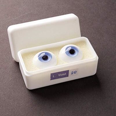 2 Pairs of Antina's 26mm Light Violet Full Round Glass Doll Eyes