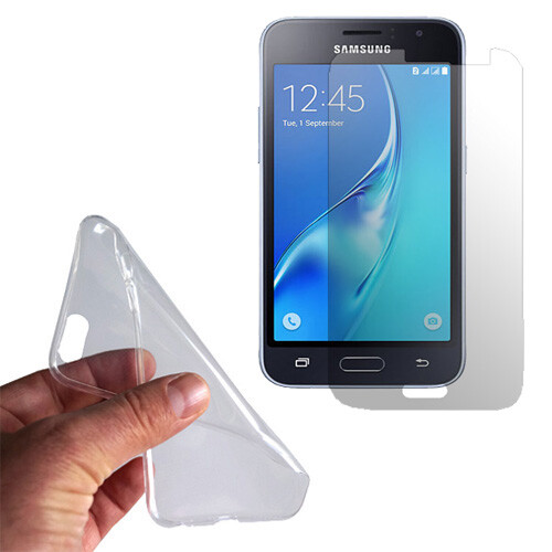 Premium Komplett 360 Grad Schutz Hülle + Schutzglas für Samsung J1 2016