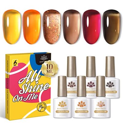 Fall Winter Crystal Transparent Gel Polish Set Transluc...