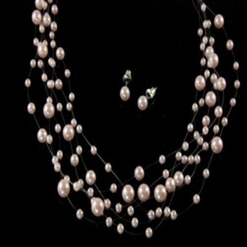 Pearl Pink Costume Jewellery Sets