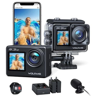 GA200 24MP 4K Action Camera 40M Waterproof Underwater Camera for Snorkeling, ...