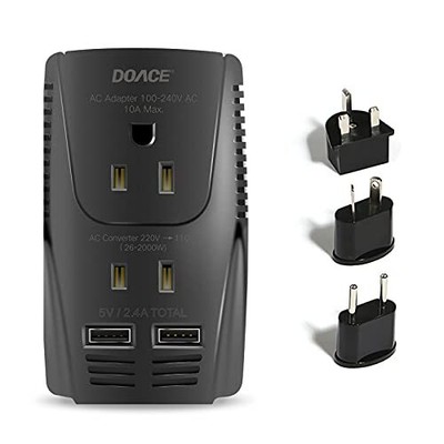 Upgraded DoAce 2000W Travel Voltage Converter for Hair Dryer Straightener Cur...