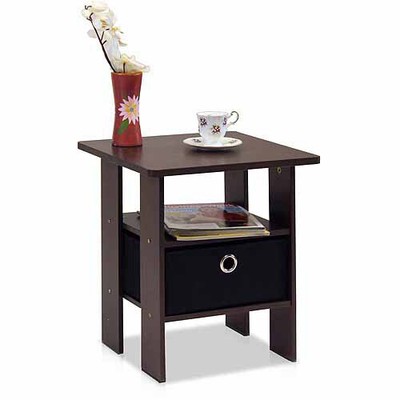 New Furinno Andrey End Table Night Stand with Bin Drawer, Multiple Colors