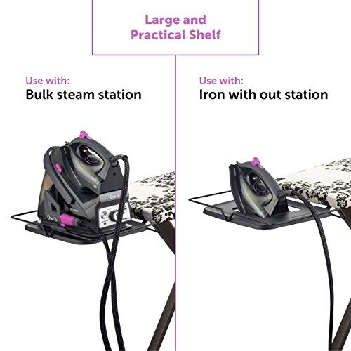 Bartnelli Pro Luxery Extra Wide Ironing Board 51x19”, Steam Iron Rest, Multi Lay