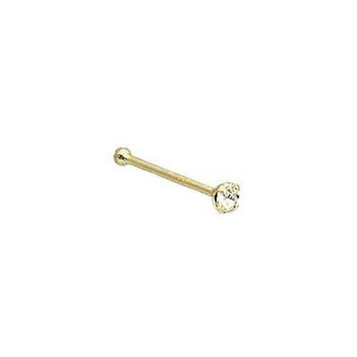 10kt Gold Nose Bone Ring Stud Pin 1.5mm Cz 22 Gauge 22g