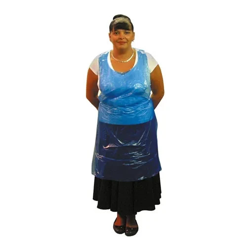 Disposable Aprons Flat Pack of 1000 - Blue Waterproof Polythene for Catering