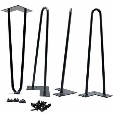 20 Inch Hairpin Legs 1/2 Inch Thick - Satin Black - Leg ...