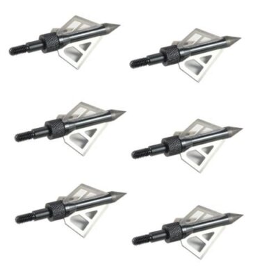 SAS 3-Blade Sharp Hunting Fixed Broadhead Arrow Tips 100/125 Grain - 6/Pack