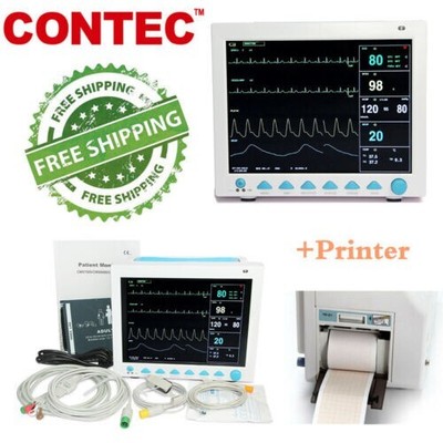 Portable Patient Monitor 6-parameters ICU CCU ECG Nibp Spo2 Pr Resp Temp Printer