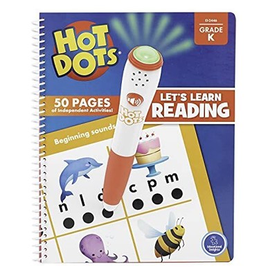 Hot Dots Let's Learn Kindergarten Reading Learn Spelling & Reading Workbook With