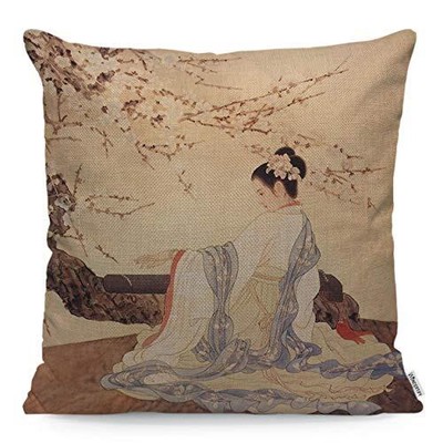  Throw Pillow Cover Case Ancient Chinese Beauty Girl 18 x 18-Inch Multi 09