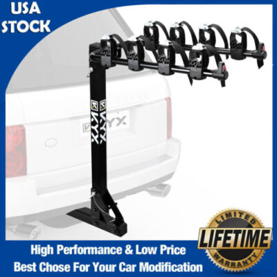 4-Bike Carrier Rack Hitch Mount 2'' Swing Down Receiver Bicycle For Car SUV Truck