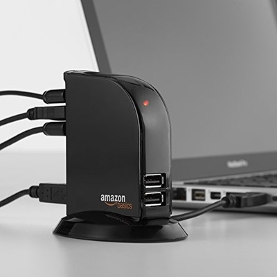 AmazonBasics 7 Port USB 2.0 Hub with 5V/4A Power Adapter