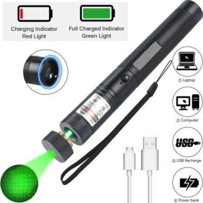 999Miles Rechargeable Lazer Green Laser Pointer Pen Astronomy Visible Beam Light