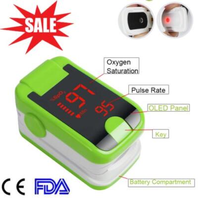 Portable Finger Pulse Oximeter Blood Oxygen Monitor SpO2 Heart Rate Meter