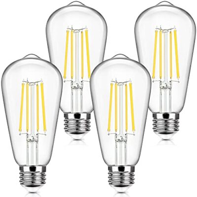 4Pack Vintage E26 LED Edison Bulbs 100W Equivalent 1400LM High Brightness 8W