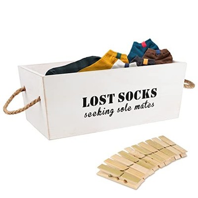 Basket Zimso Lost Socks Laundry Sign  Rustic Wooden Missing Socks ...