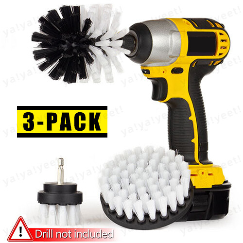 3-Pack Brush Set Power Kit Scrubber Drill Attachments For All