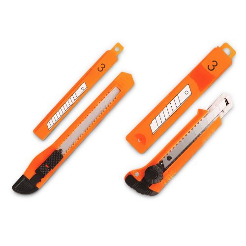 Set 2 Taglierini Cutter 18mm 9mm + 10 Lame Ricambio 9mm + 10 Lame 18mm dfh