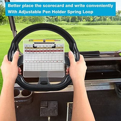 MOSNAI Golf Cart Steering Wheel Scorecard Holder with Pencil Holder & Clip Fi...