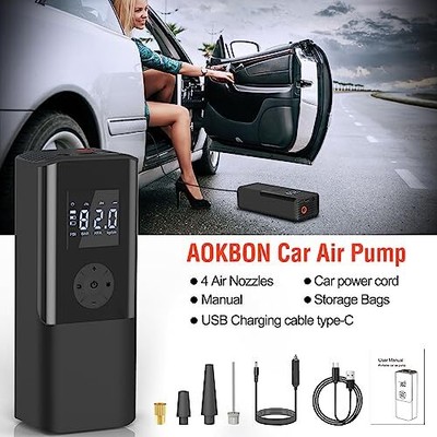 Mini Portable Air Compressor 150 Psi 6000mah Rechargeable Electric Air Pump Tire