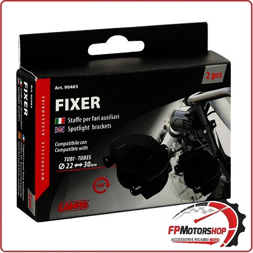 90465 FIXER COPPIA STAFFE FISSAGGIO PER FARI AUSILIARI SUPPLEMENTARI MOTO