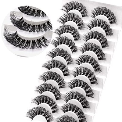 Veleasha Lashes Russian Strip Lashes Eyelashes with Clear Band Looks Like Eye...
