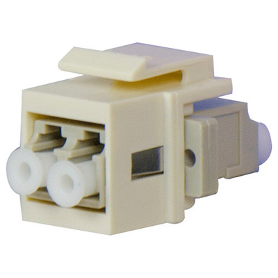 Fiber Optic Keystone Jack Insert, Multimode Mode, LC Duplex, white QTY 3 - 8271