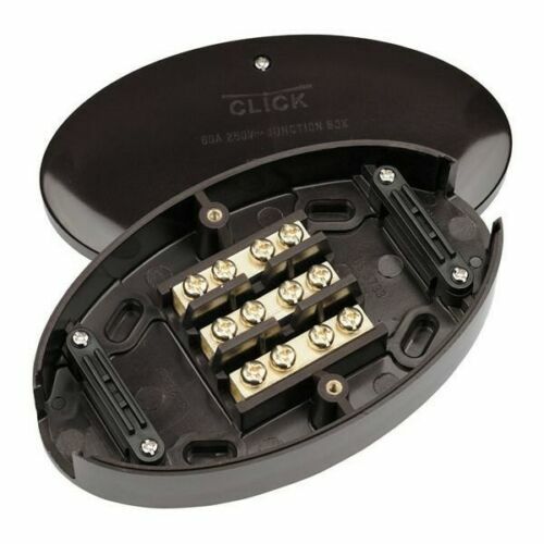 60 AMP 3 TERMINAL JUNCTION BOX Heavy duty Cooker & Shower Connections