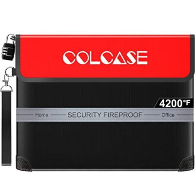 COLCASE Fireproof Document Bag with Lock 4200  Heat Insulated Waterproof and ...