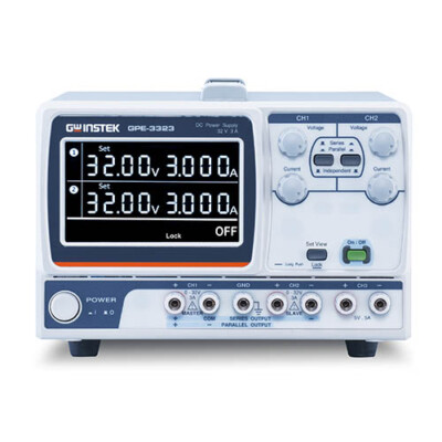 Instek GPE-3323 3-Ch Linear DC Power Supply, 32V/3A, Ch3 5V/5A, 217W
