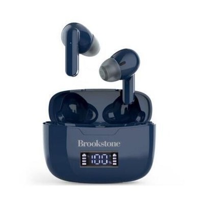 Brookstone Elite Touch True Wireless Earbuds (NAVY BLUE) Auto Pairing, NEW