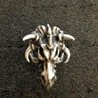 Dragonskull Ring Pewter R84 Alchemy Gothic