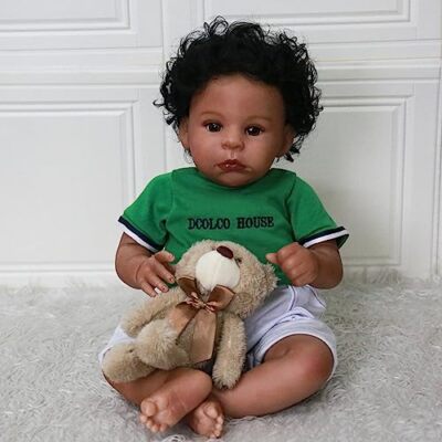 Black Boy - 22 Inch African American Newborn Boy