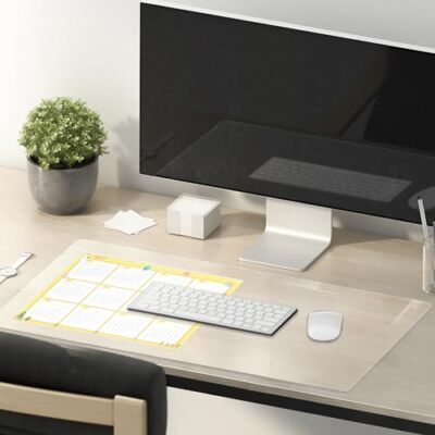 14x24 Inch Thick Clear PVC Deck Protector Table Cover for Office Computer Desk