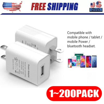Universal 5V 1A US Plug USB AC Wall Charger Power Adapter For Smart Phone Lot