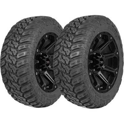 (QTY 2) 35x12.50R22LT Maxtrek Mud Trac MT 117Q LRE Black Wall Tires