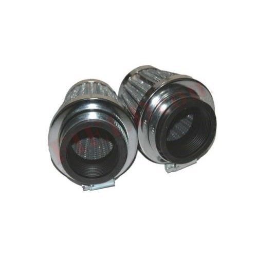 Set Conical Power Air Filters Chrome Back Yamaha RD350 2 Units Clamp on 